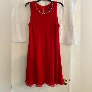 Elegant Red Sleeveless Dress. MSK